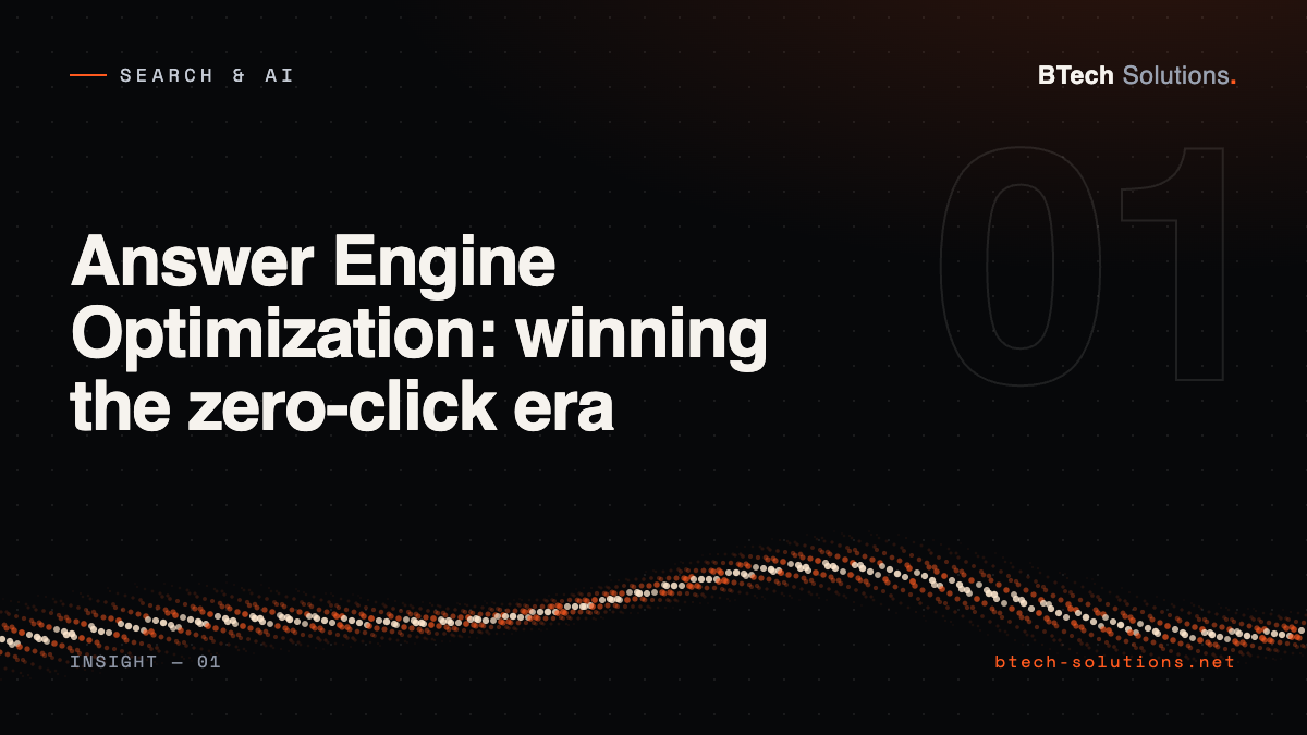 Answer Engine Optimization (AEO): winning the zero-click era
