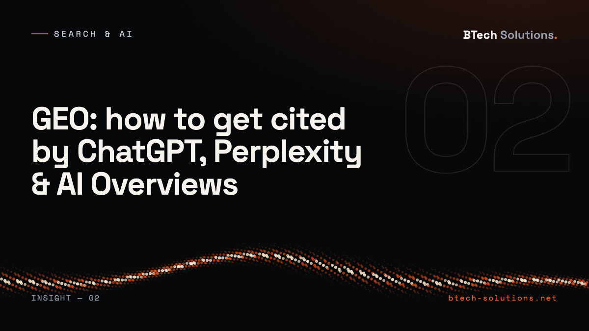 GEO: how to get cited by ChatGPT, Perplexity and AI Overviews